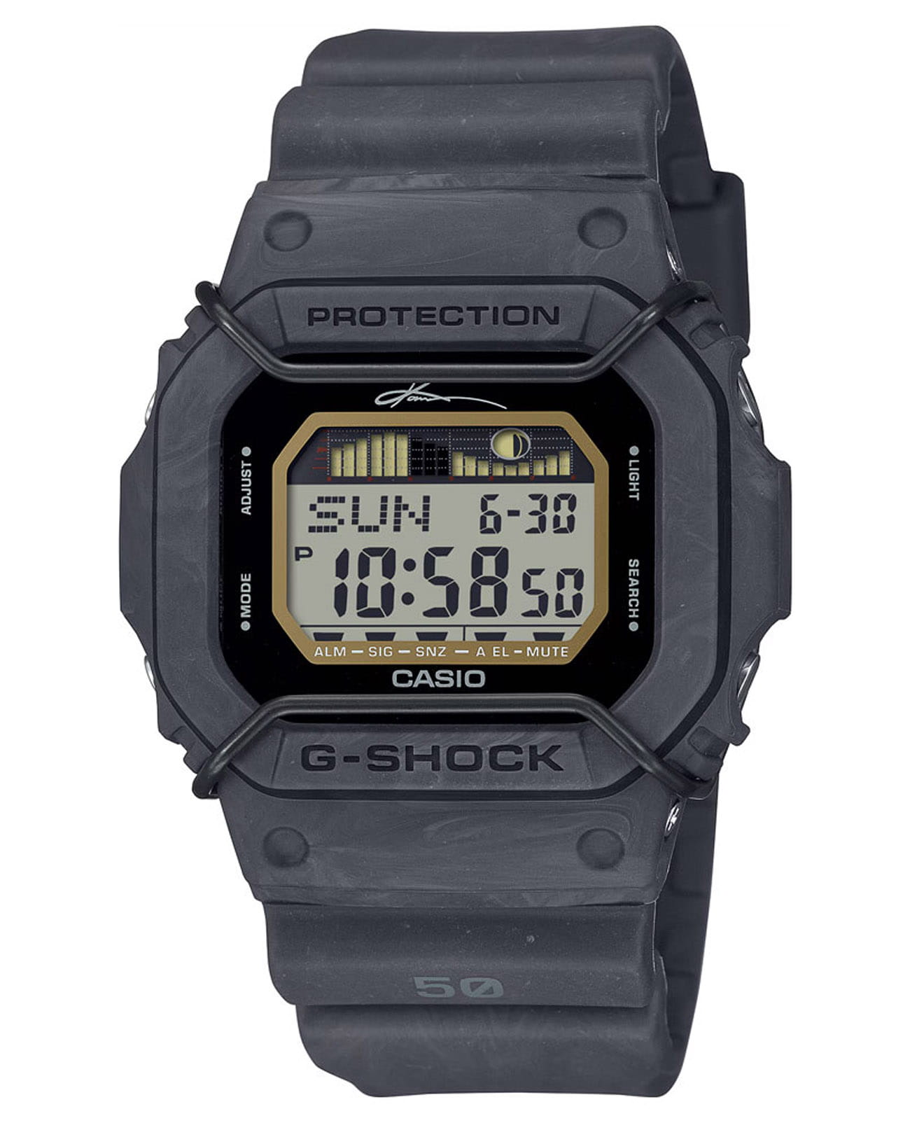 Casio Casio G-Shock GLX-5600KB-1  GLX-5600KB-1 электронные мужские часы  циферблат, браслет силикон — вид спереди